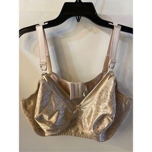 JMS Just My Size beige animal print bra no wire DD 46/105 3 hooks